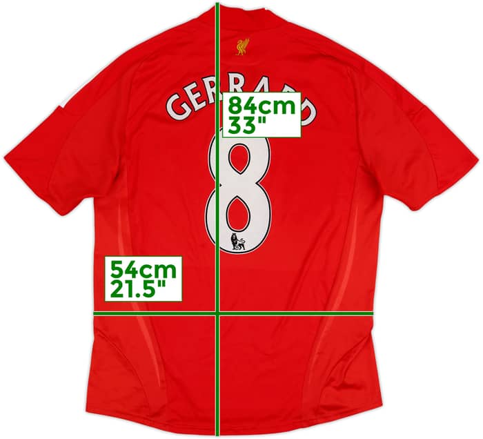2008-10 Liverpool Home Shirt Gerrard #8 - 6/10 - (L)