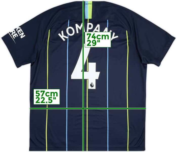 2018-19 Manchester City Away Shirt Kompany #4 - 6/10 - (XL)