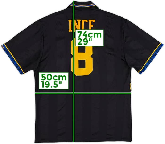 1993-95 Manchester United Away Shirt Ince #8 - 8/10 - (M)