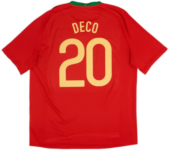 2008-10 Portugal Home Shirt Deco #20 - 8/10 - (XL)
