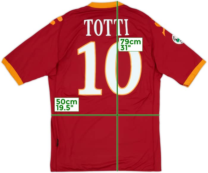 2010-11 Roma Home Shirt Totti #10 - 5/10 - (L)