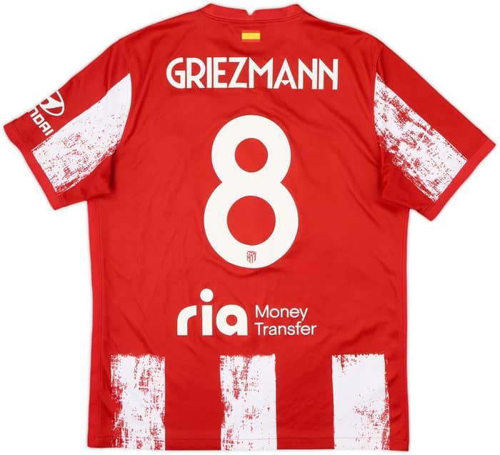 2021-22 Atletico Madrid Home Shirt Griezmann #8 - 8/10 - (L)