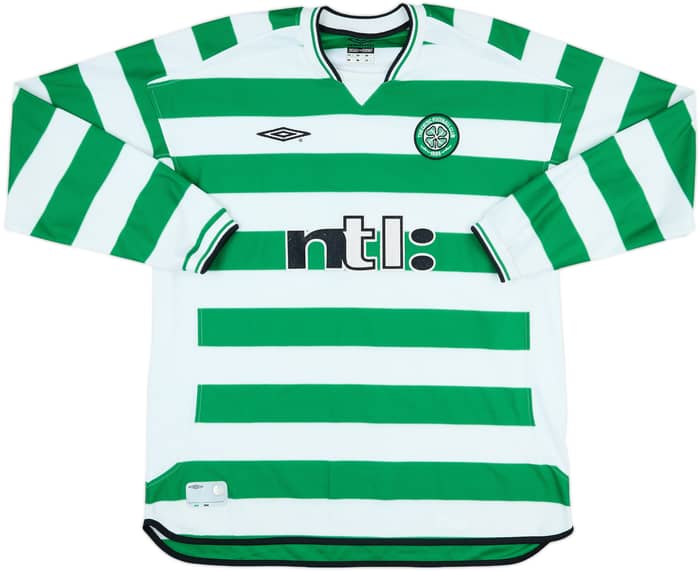 2001-03 Celtic Home L/S Shirt Petrov #19 - 7/10 - (XXL)