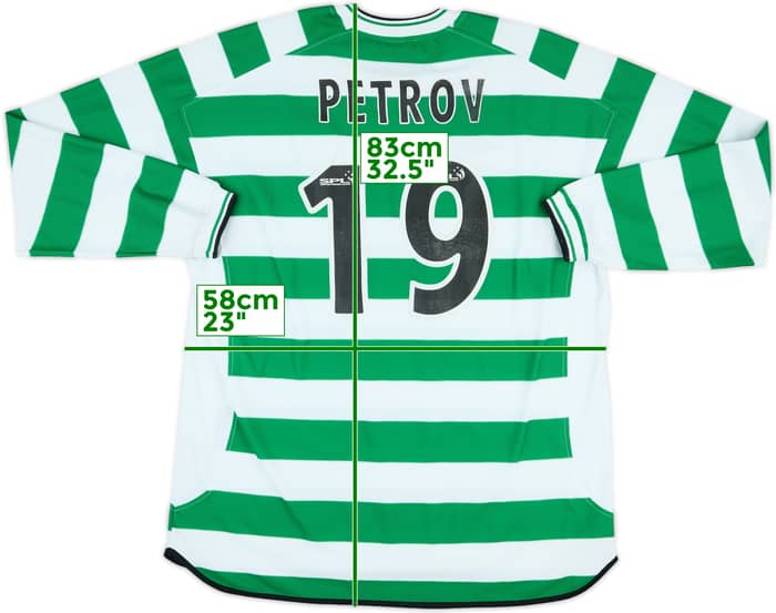 2001-03 Celtic Home L/S Shirt Petrov #19 - 7/10 - (XXL)