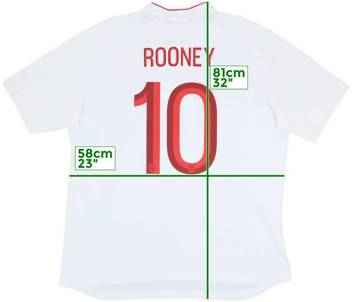 2012-13 England Home Shirt Rooney #10 - 7/10 - (XL)