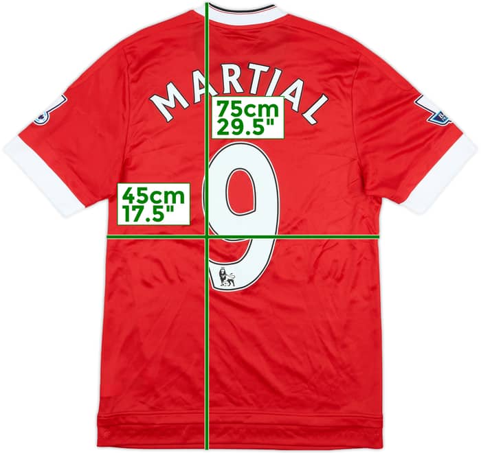 2015-16 Manchester United Match Issue Home Shirt Martial #9