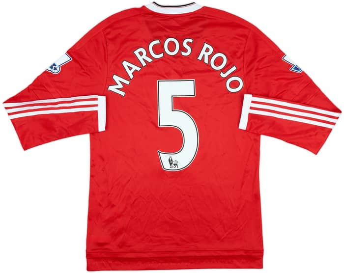 2015-16 Manchester United Match L/S Issue Home Shirt Marcos Rojo #5
