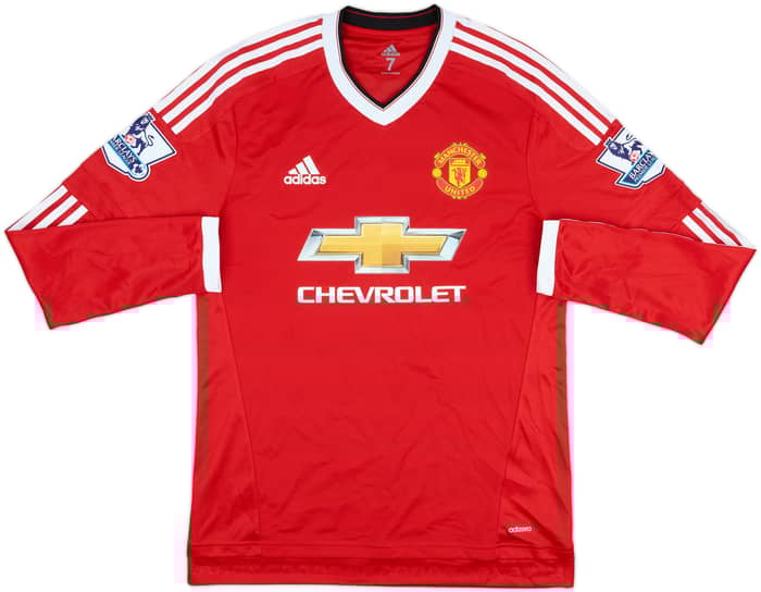 2015-16 Manchester United Match L/S Issue Home Shirt Marcos Rojo #5