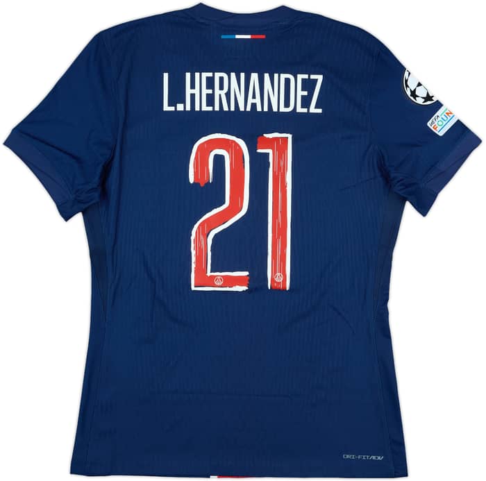 2024-25 Paris Saint-Germain Match Issue Champions League Home Shirt L. Hernandez #21