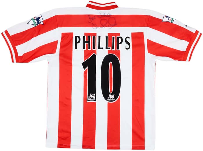 1999-00 Sunderland Signed Home Shirt Phillips #10