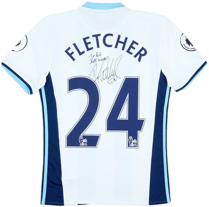 2016-17 West Brom Match Issue Signed Home Shirt Fletcher #24
