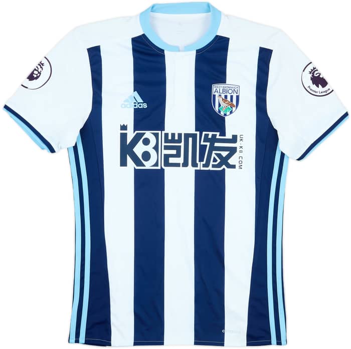 2016-17 West Brom Match Issue Signed Home Shirt Fletcher #24