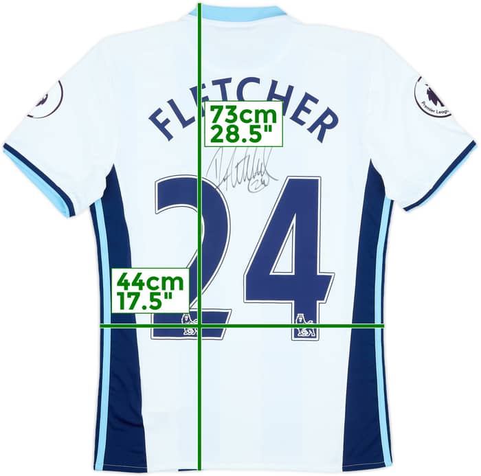 2016-17 West Brom Match Issue Signed Home Shirt Fletcher #24