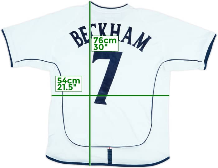 2001-03 England Signed Home Shirt Beckham #7
