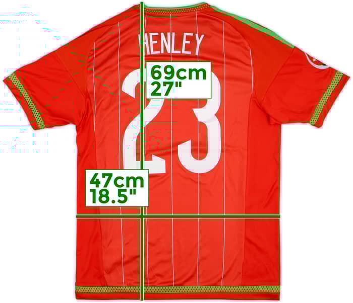 2015 Wales Match Issue Home Shirt Henley #23