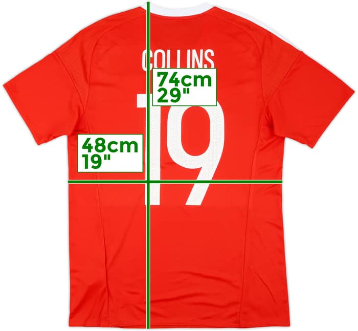 2015 Wales Match Issue Home Shirt Collins #19
