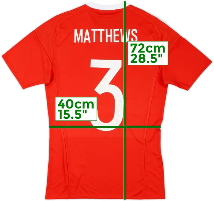 2016 Wales Match Issue Home Shirt Matthews #3
