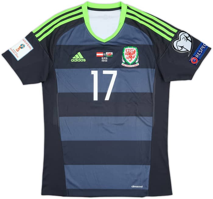 2016 Wales Match Issue Away Shirt Cotterill #17