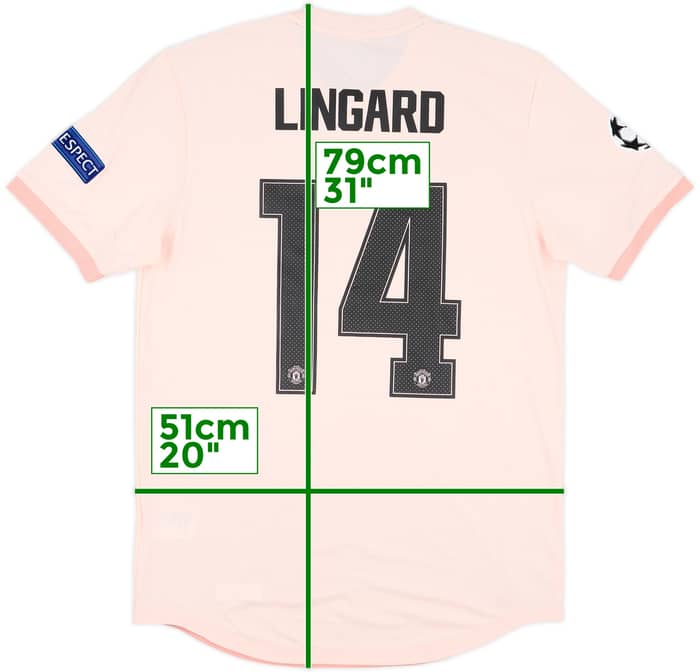 2018-19 Manchester United Match Issue Champions League Away Shirt Lingard #14