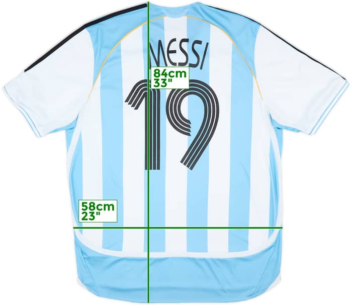 2005-07 Argentina Home Shirt Messi #19 - 7/10 - (XL)
