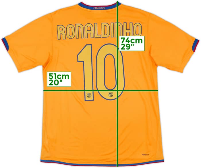2006-08 Barcelona Away Shirt Ronaldinho #10 - 8/10 - (M)