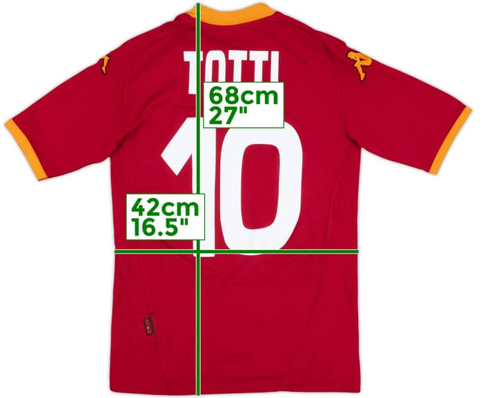 2007-08 Roma Home Shirt Totti #10 - 7/10 - (S)