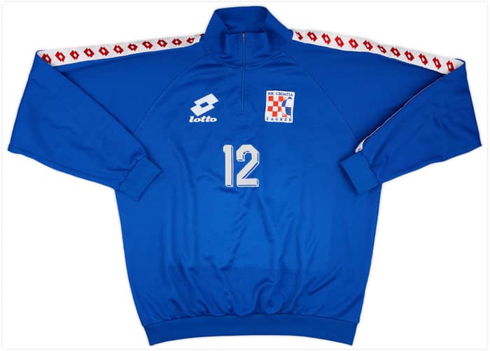1997-99 Dinamo Zagreb Player Issue Lotto 1/2 Zip Track Top - 8/10 - (XXL)