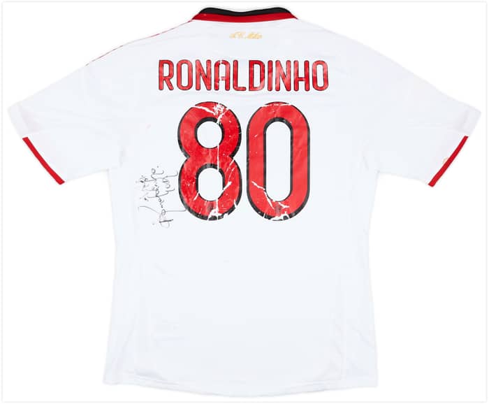 2009-10 AC Milan Signed Away Shirt Ronaldinho #80 - 4/10 - (L)