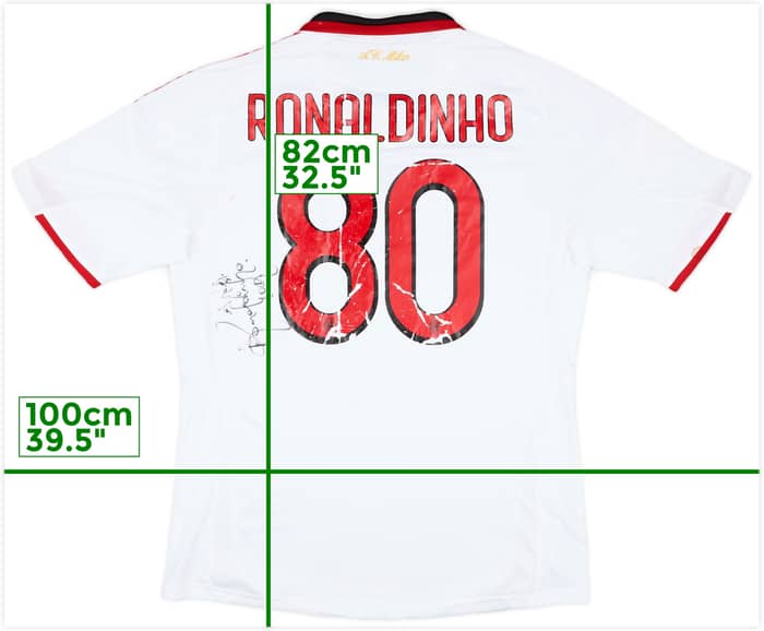 2009-10 AC Milan Signed Away Shirt Ronaldinho #80 - 4/10 - (L)