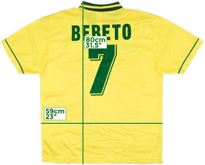 1994 Brazil Home Shirt Bebeto #7 - 8/10 - (XL)