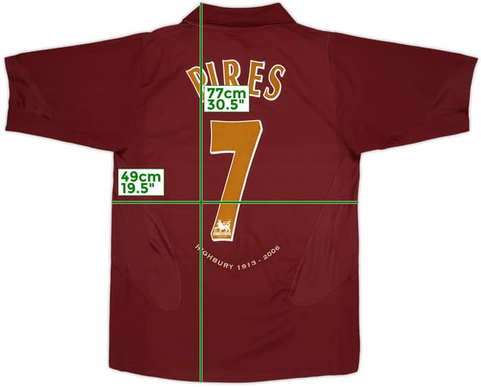2005-06 Arsenal Home Shirt Pires #7 - 8/10 - (M)