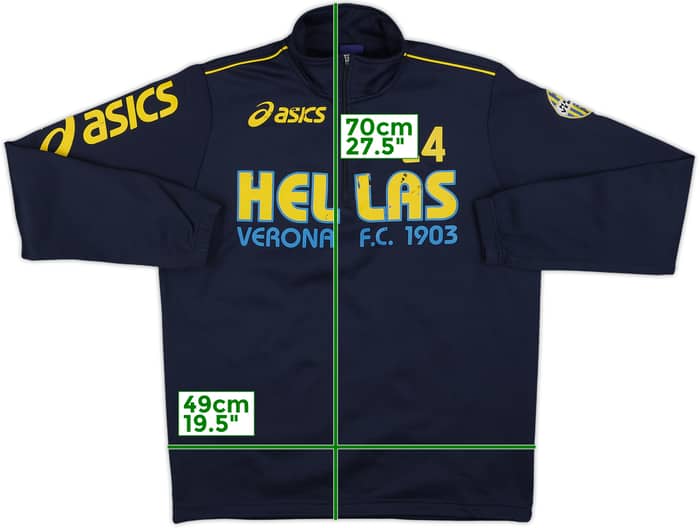 2007-08 Hellas Verona Asics 1/Z Zip Drill Top - 6/10 - (M)
