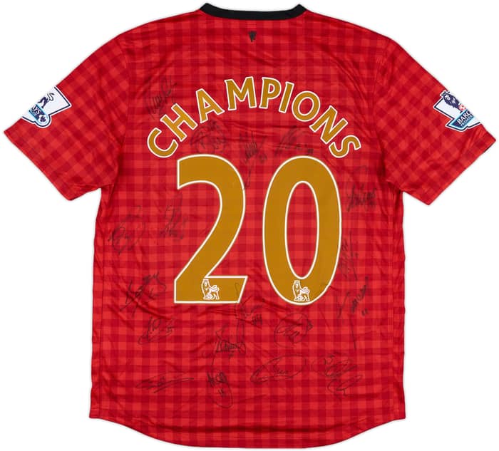 2012-13 Manchester United Squad Signed Home Shirt Champions #20