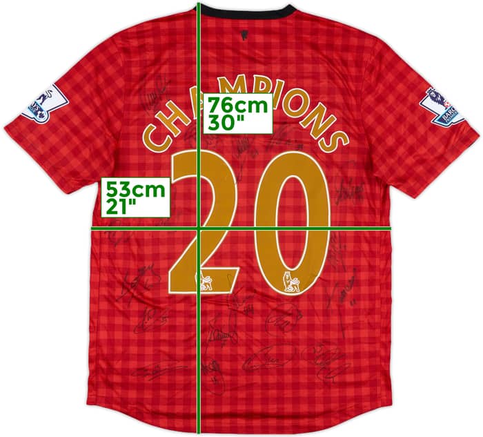 2012-13 Manchester United Squad Signed Home Shirt Champions #20