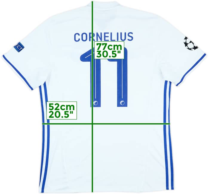2016-17 FC Copenhagen Match Issue Champions League Home Shirt Cornelius #11