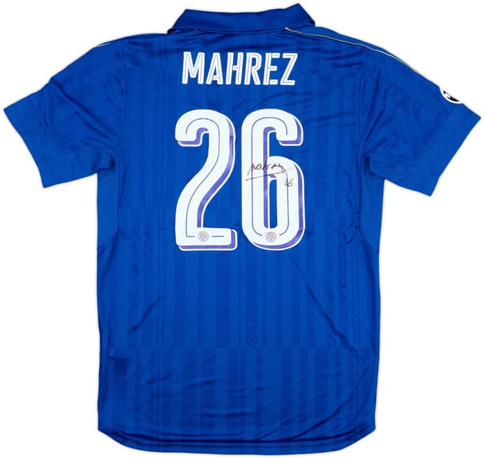 2016-17 Leicester Match Issue Signed Champions League Home Shirt Mahrez #26