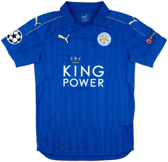 2016-17 Leicester Match Issue Signed Champions League Home Shirt Mahrez #26