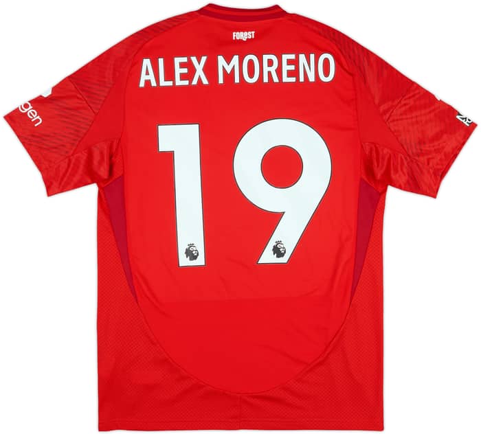 2024-25 Nottingham Forest Match Issue Home Shirt Alex Moreno #19