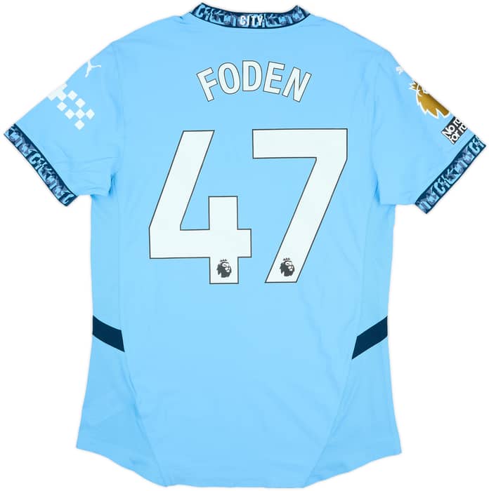 2024-25 Manchester City Match Issue Home Shirt Foden #47