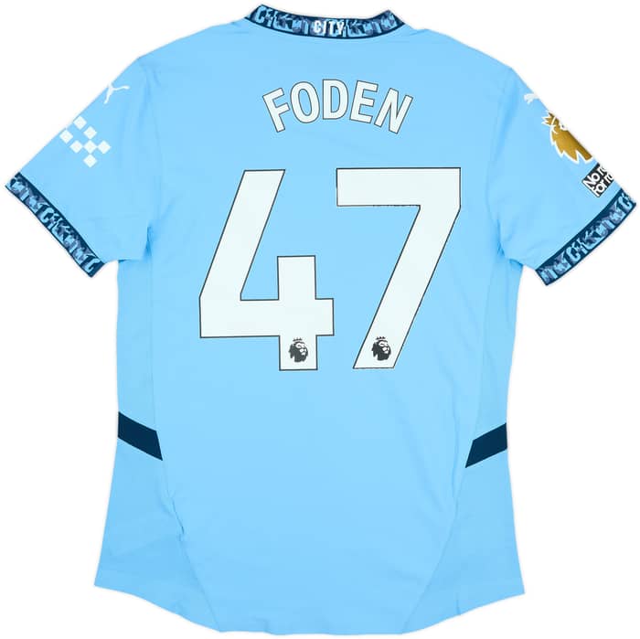2024-25 Manchester City Match Issue Home Shirt Foden #47