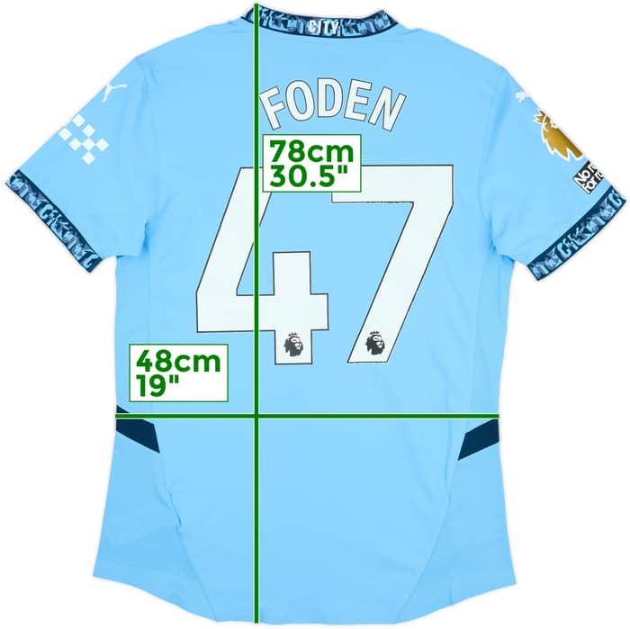 2024-25 Manchester City Match Issue Home Shirt Foden #47