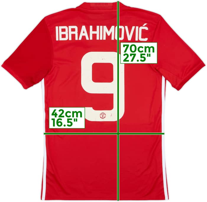 2016-17 Manchester United Home Shirt Ibrahimovic #9 - 6/10 - (XS)