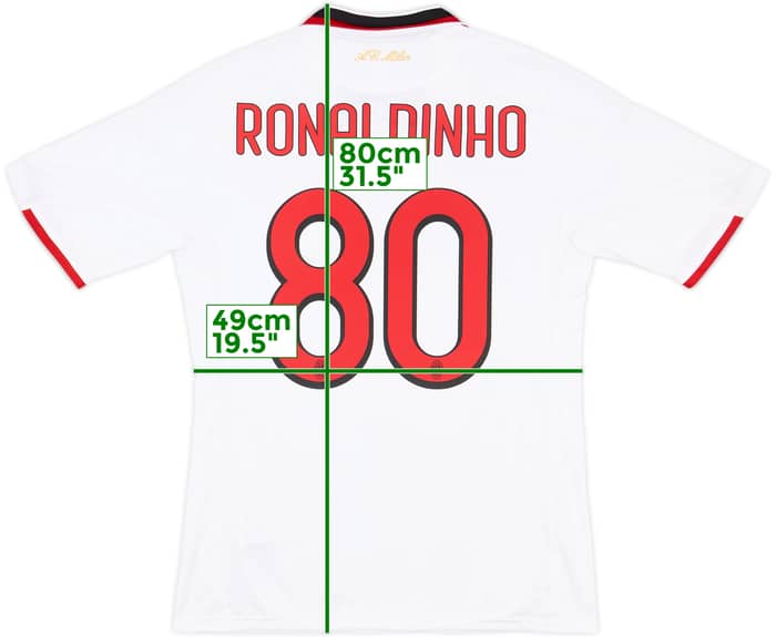 2009-10 AC Milan Away Shirt Ronaldinho #80 - 8/10 - (M)