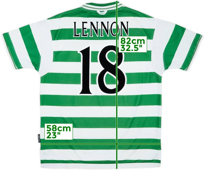 1999-01 Celtic Home Shirt Lennon #18 - 6/10 - (XL)