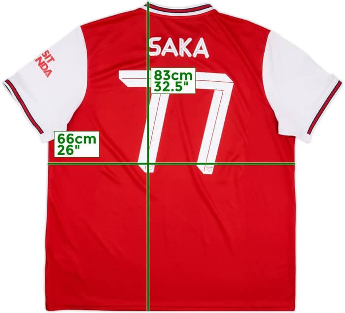 2019-20 Arsenal Home Shirt Saka #77 - 7/10 - (XXL)