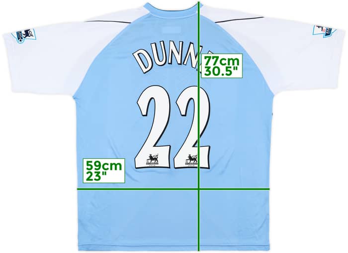 2006-07 Manchester City Home Shirt Dunne #22 - 7/10 - (XL)