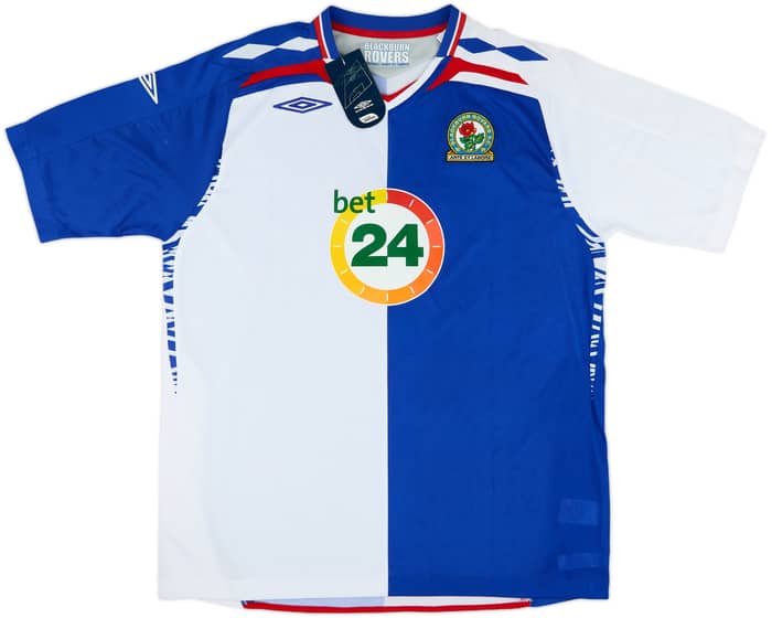 2007-08 Blackburn Rovers Signed Home Shirt Santa Cruz #9 (XL)