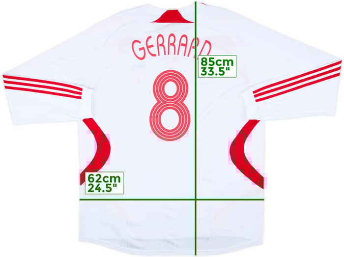 2007-08 Liverpool Away L/S Shirt Gerrard #8 - 7/10 - (3XL)