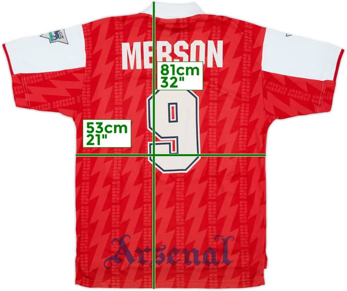 1994-96 Arsenal Home Shirt Merson #9 - 8/10 - (L)
