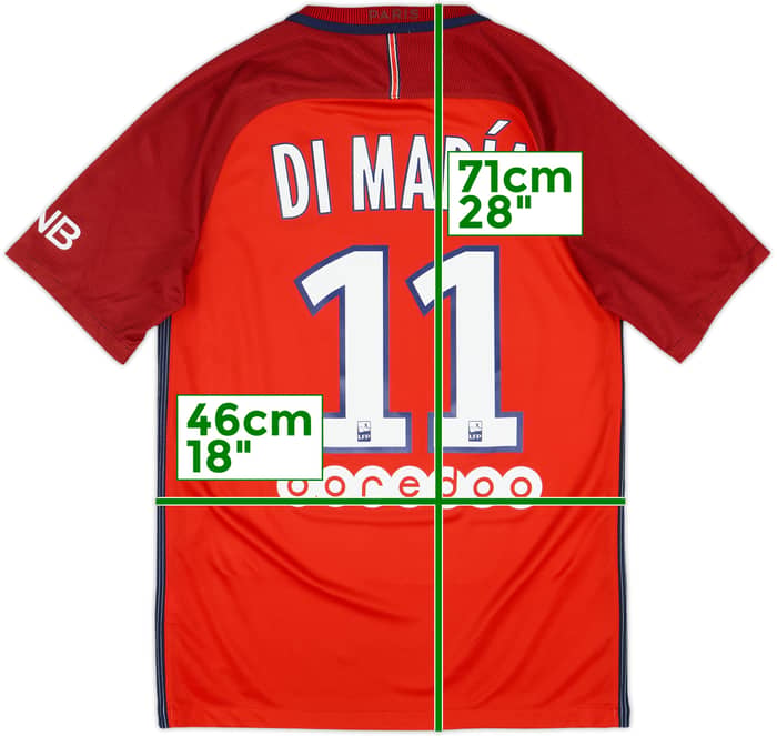 Camiseta de visitante del Paris Saint-Germain 2016-17 Di Maria #11 - 6/10 - (S)
